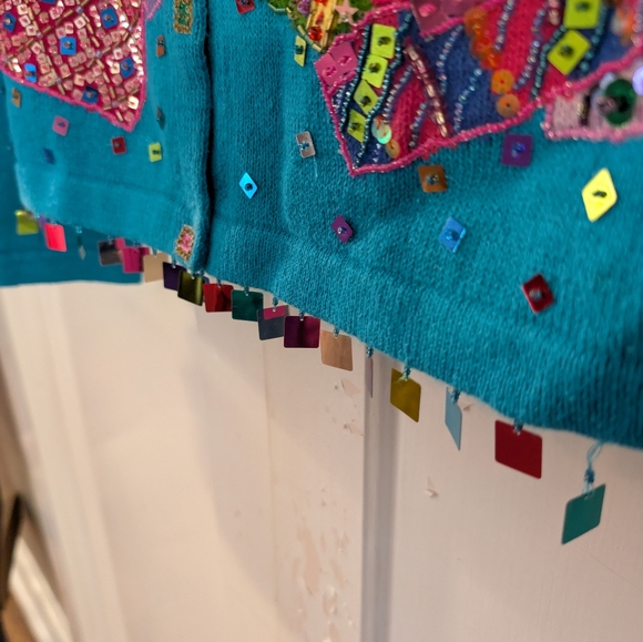 Vintage Jane's Closet Party Gifts Sweater, S, Beaded, Embellished, Festive! - Picture 8 of 8